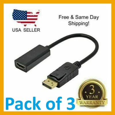 LOT Display Port to HDMI Male Female Adapter Converter DisplayPort DP to HDMI - Image 1 of 4