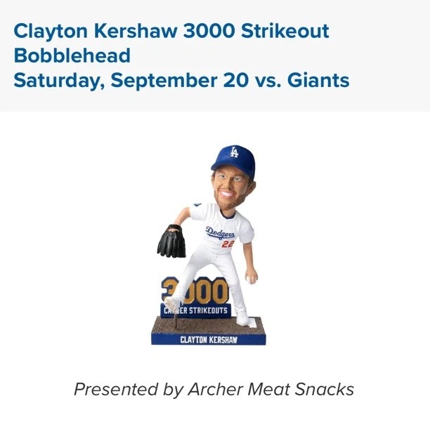 Clayton Kershaw 洛杉矶道奇队美国职棒大联盟球迷摇头公仔| eBay