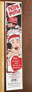 PETER METER, VINTAGE ORIGINAL CONDOM VENDING MACHINE WATER DECAL Rubbers - Picture 1 of 5