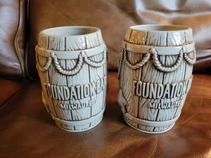 VINTAGE PAIR OF MILWAUKEE FOUNDATION TIKI BAR RUM BARREL MUGS - Picture 1 of 6