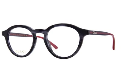 Armação de óculos masculina Gucci GG1871O 004 Havana/azul aro completo formato redondo 49mm - Imagem 1 de 4