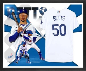 Mookie Betts Los Angles Dodgers FRMD Signed White Nike Authentic Jersey Collage - Picture 1 of 1