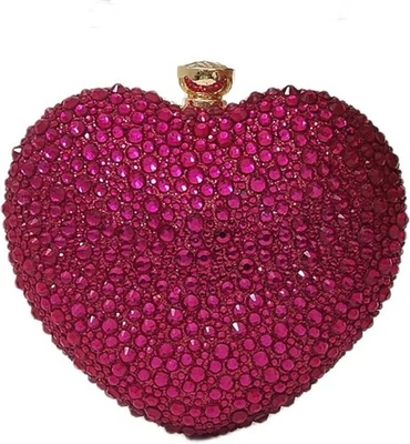 Crystal Rhinestone Cocktail Evening Bag, Purse, Clutch "Heart" Brand New - Image 1 of 4