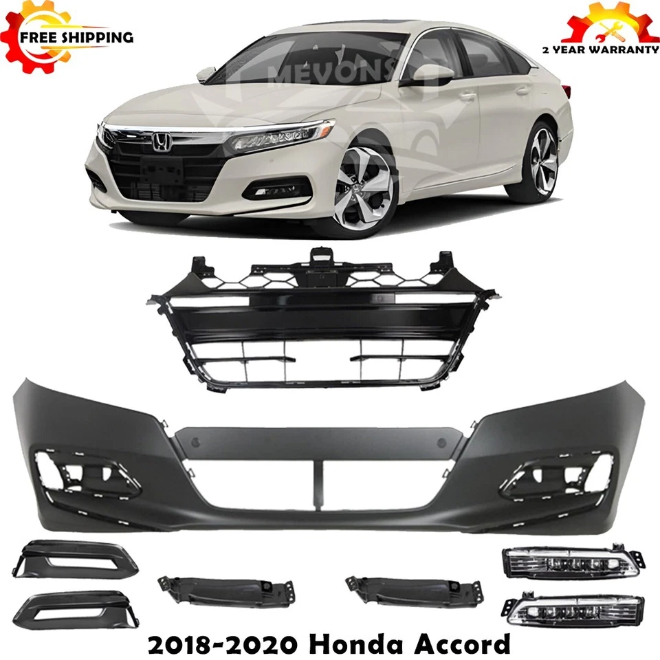 Kit de montaje de cubierta de parachoques delantero fascia y luz antiniebla para Honda Accord 2018-2020 Foto 1 de 4