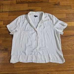 Quince Women's Ivory Button-Up Silk Shirt, Size XL - Picture 1 of 8