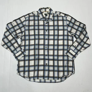 Camisa de vestir Robert Talbott para hombre cuello abotonado a cuadros manga larga talla L - Imagen 1 de 10