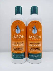 2-Pack JASON Natural Anti Dandruff Scalp Care 2 in 1 Shampoo & Conditioner - Picture 1 of 3