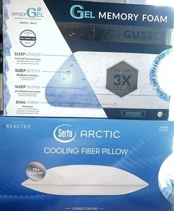 Serta Arctic, Gel Infused, Cold Touch, White Down Fiber, Various to Choose from, - Picture 1 of 13