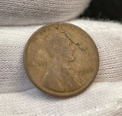 1926-P Lincoln Cent Cracked Planchet Cover