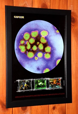 1998 Resident Evil PS1 Capcom Vintage Rare Small Promo Poster / Ad Page Framed - Image 1 of 4