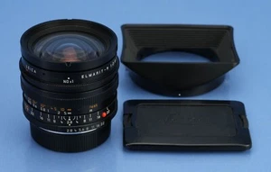 LEICA 19MM ELMARIT-R F2.8 2ND VERSION ROM 11258 LENS +12546 SHADE +CAPS NICE! - Picture 1 of 5