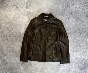 Max Mara Women’s Leather Jacket Brown Vera Pelle Made In Italy USA 6 Vintage - Picture 1 of 20