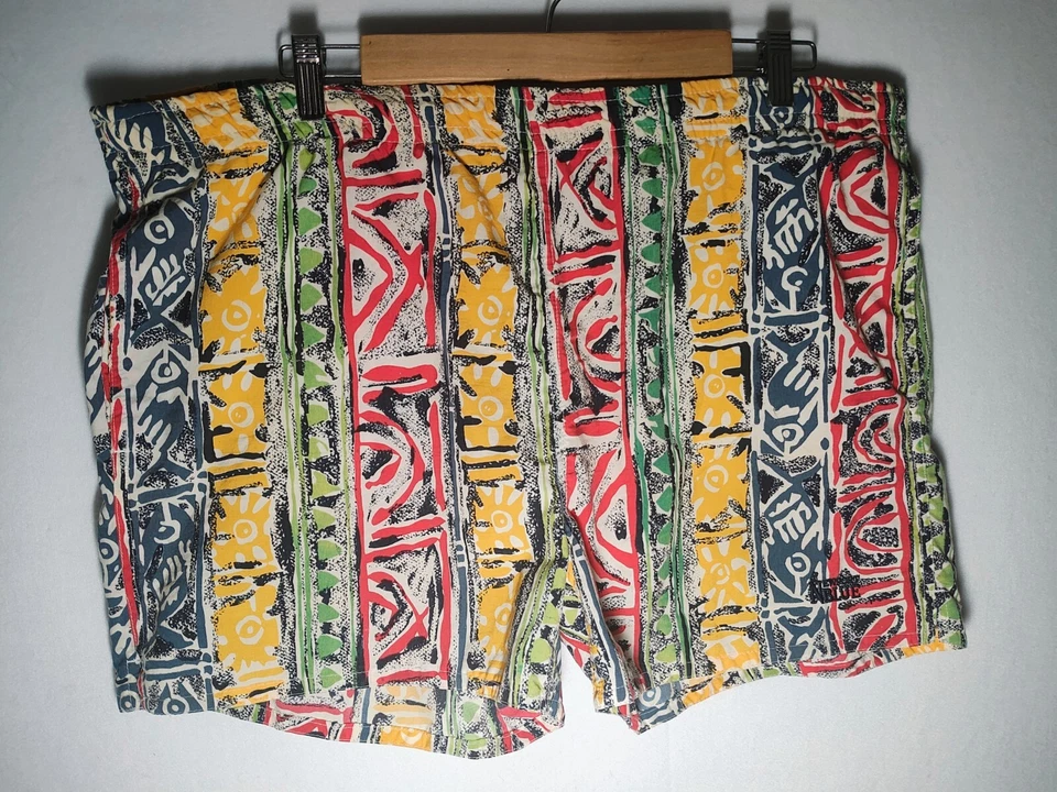 Pantalones Cortos Newport Azul Para Hombre Medianos Años 90 Estampado Malla Forrados Natación Surf Colorido Foto 1 de 4