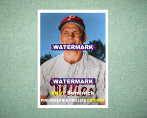 Andy Seminick Philadelphia Phillies 1957 Style Custom Baseball Art Card