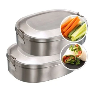 Juego grande Mato Lunchbox Break 2 piezas lata de vísperas acero inoxidable caja de pan lata de pan  - Imagen 1 de 6