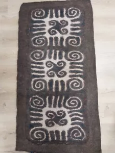 Wende Turkmen Schafwolle Vorleger Filz 5 Fuß 1 Zoll x 2 Fuß 8 Zoll Balkan Handarbeit Teppich - Bild 1 von 6