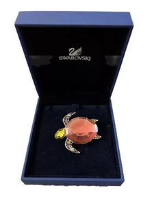 SWAROVSKI SIGNED CRYSTAL TURTLE  PIN ~ BROOCH RETIRED NEW IN BOX  - Picture 1 of 7