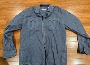 Michael Brandon Men's Medium Button Up Shirt Long Sleeve Cotton Blend Pockets - Picture 1 of 4