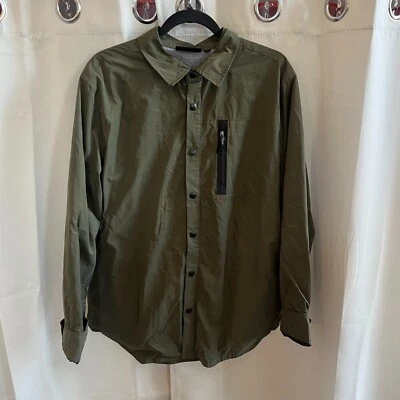 Marc Anthony 豪华夹克大号绿色实用 Y2K 军用内衬 Gorpcore 16824 — 第 1/4 张图片