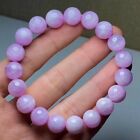 Natural Kunzite Purple Cat Eye Crystal  Woman Round Beads Bracelet 7.5mm AAAA
