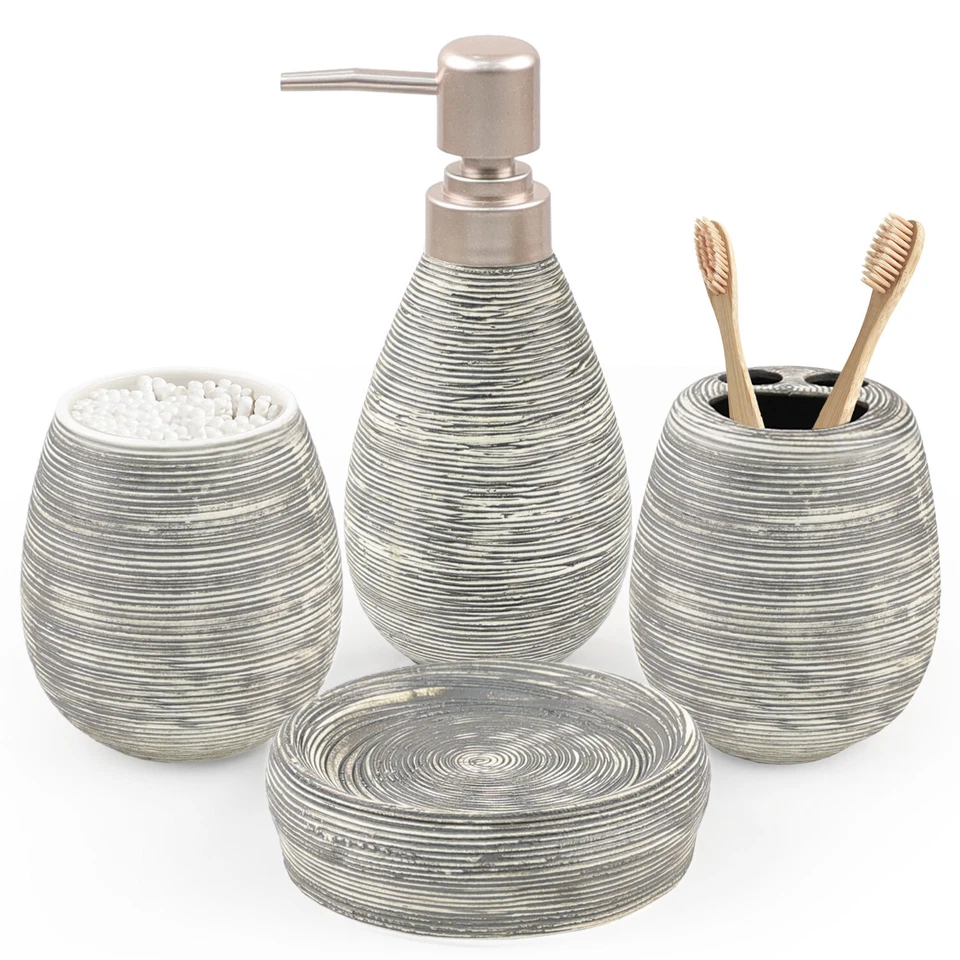 Juego de 5 accesorios de baño soporte dispensador de loción cerámica hotel baño Foto 1 de 1