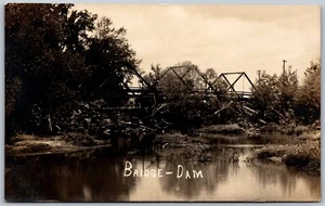Postcard RPPC c1910s Iowa? Bridge Dam Real Photo - Picture 1 of 2