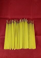 40 x PURE SOLID BEESWAX TAPER PILLAR HAND DIPPED CANDLES ECO-frendly 15 cm/0.5cm