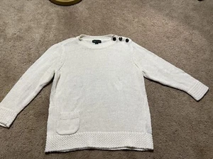 polo ralph lauren Lauren Jeans Co women Large crop sweater Linen cotton blend - Picture 1 of 11