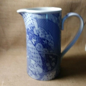 Spode Pitcher Jug Penny Lane Medley Blue White 8 " Tall Mint Condition - Picture 1 of 7
