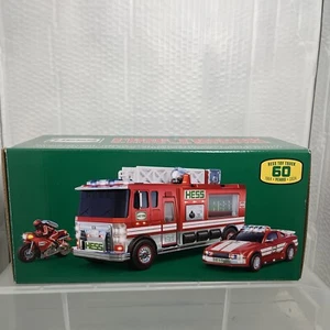 HESS Toy Fire Truck 60TH Anniversary With Car & Motorcycle - Model T0823 - Picture 1 of 5