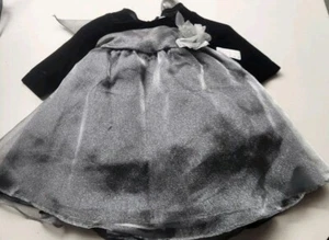 Crayon Kids Grey & Black Sash Dress Formal Pageant Wedding Size 12 Months, NWT - Picture 1 of 7