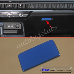 For Honda Civic 2022-2023 Blue Stainless Steel Dashboard Storage Handle Cover - Picture 1 of 5