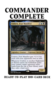 Umbris, Fear Manifest NIGHTMARE HORROR MILL EXILE Magic Custom Commander Deck - Picture 1 of 6