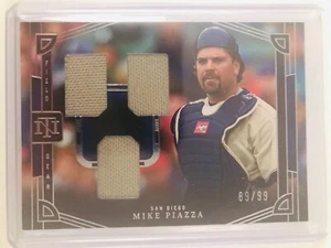 MIKE PIAZZA #/99 CAMISETA TRI RELIQUIA CAMPO ENGRANAJE PADRES 2023 TESOROS NACIONALES LA - Imagen 1 de 2