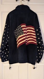 Bear Ridge Outfitters Mujer Cremallera Completa Polar Bandera Americana 2XL Hecho en EE. UU. De Colección - Imagen 1 de 8