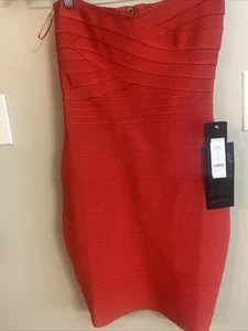 Bebe Damen rotes ärmelloses kurzes Cocktail Bodycon Kleid Gr. XXS - Bild 1 von 6
