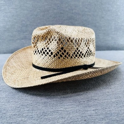 RODEO KING - Sombrero de Paja Largo Ovalado Para Hombre Beige Vaquero Talla 7 H6 Foto 1 de 4
