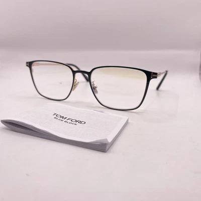 Tom Ford Hombres Delgado Cuadrado Azul Luz Bloqueo Gafas TF6055DB Negro/Dorado Foto 1 de 4