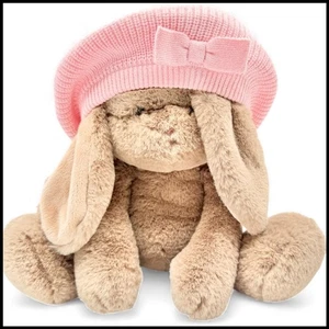 Janie & Jack Snowdrift 2021 Baby Girl Pink Knit Sweater Beret Hat 12-24M NWT Bow - Picture 1 of 8