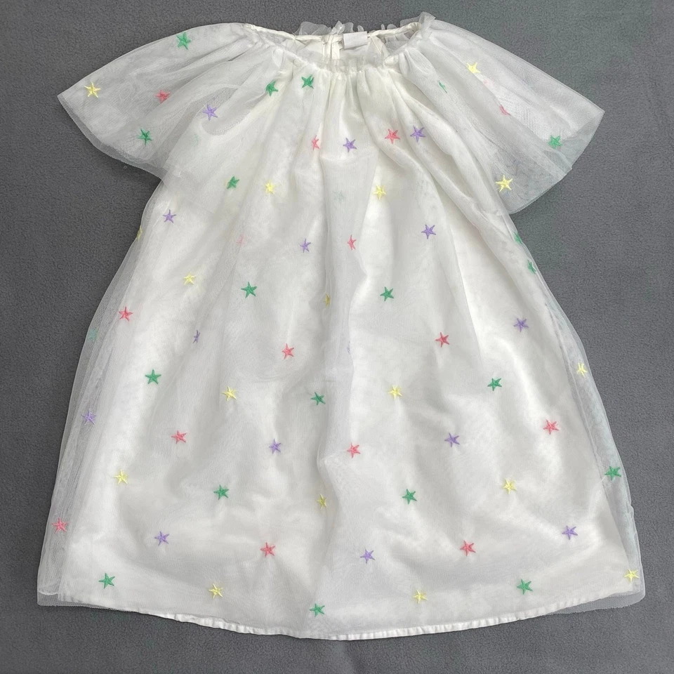 Vestido infantil Baby GAP meninas 5 estrelas em camadas de tule branco manga esvoaçante - Imagem 1 de 4