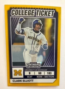 2022 Panini Elite Extra Edition Clark Elliott Michigan Wolverines - Picture 1 of 2