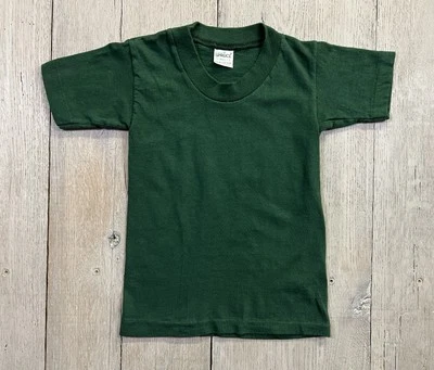 Camiseta en blanco verde puntada única para niños Mayo Spruce vintage talla XS 2-4 Foto 1 de 4