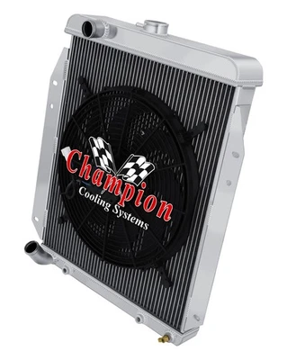 WR Champion 3 Row Radiator Upper Driver W/ 16" Fan for 1970 Dodge A100 - Изображение 1 из 4
