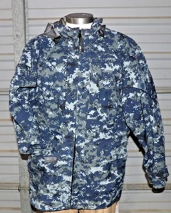 NAVY BLUE DIGITAL GORTEX PARKA JACKET BLUEBERRY NWU MEDIUM REGULAR - Picture 1 of 5