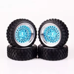1:10 4Pcs RC Rally Racing Rubber Tire Wheel Rim For HSP HPI Racing Car 12mm Hex - Picture 1 of 6