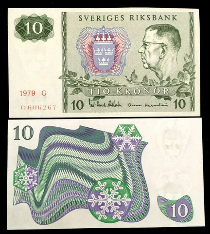 Sweden 10 Kronor 1988 Banknote World Paper Money UNC Currency Bill Note Cover