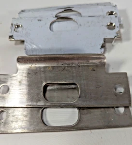 Lot of 5 Schlage 1-1/4" x 4-7/8" Latch Strike Plate 1-3/16" Lip in Satin Chrome - Picture 1 of 16