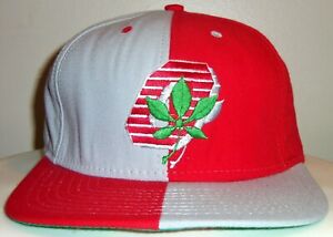 NEW VINTAGE 90's OHIO STATE BUCKEYES 1/2 & 1/2 AMERICAN NEEDLE FITTED HAT 7 1/4