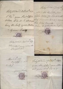 1879-86 ISLA SANTA, seis recibos 1d firmados por Jane Willis - Imagen 1 de 2