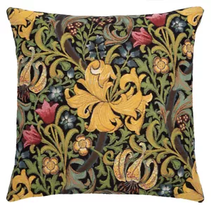 Hines of Oxford William Morris Golden Lily Tapestry Cushion 18" Made in England - Picture 1 of 5